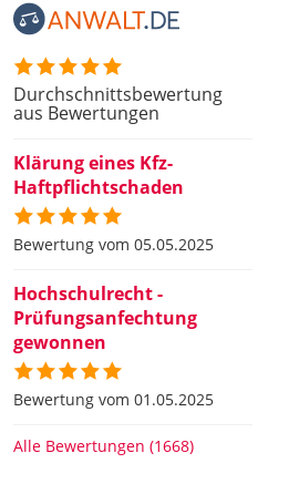 Bewertungen auf anwalt.de