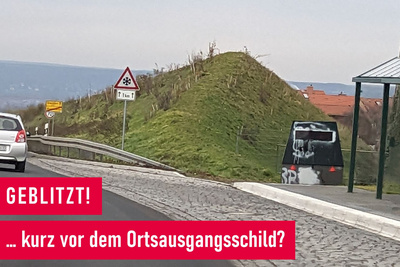 Geblitzt_Geschwindigkeitsmessungen nahe dem Ortsausgangsschild