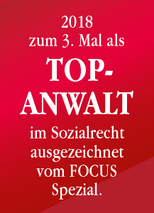 Focus-Auszeichnung 2018 als Top-Anwalt im Sozialrecht