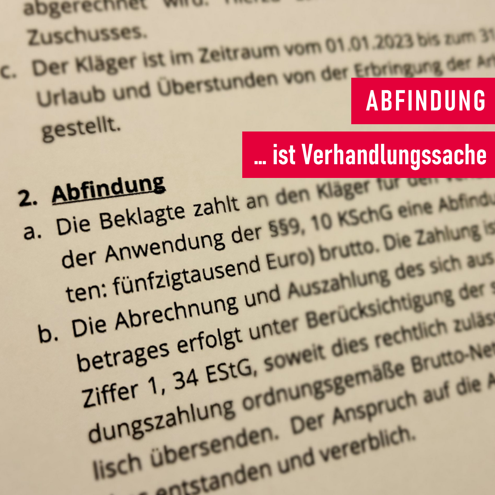 Kündigung: Abfindung ist Verhandlungssache