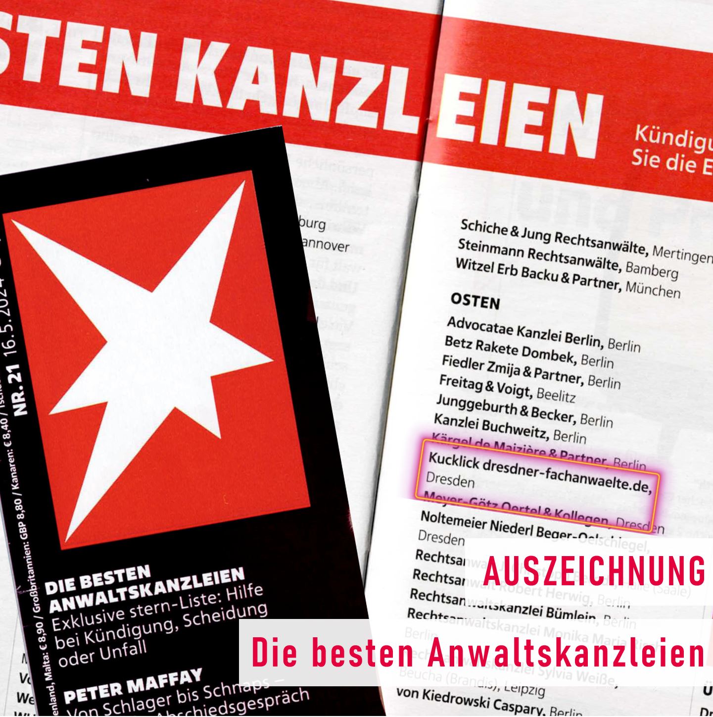 Auszeichnung stern 2024: Beste Kanzlei im Familienrecht